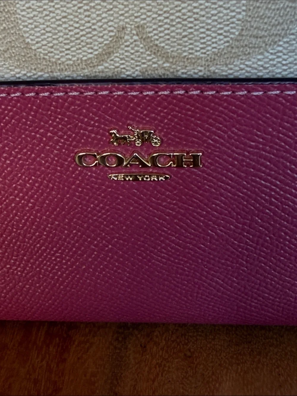 Coach Barbiecore Bubblegum Pink Signature Zip Around Wallet Wristlet (NWOT) - Picture 7 of 16